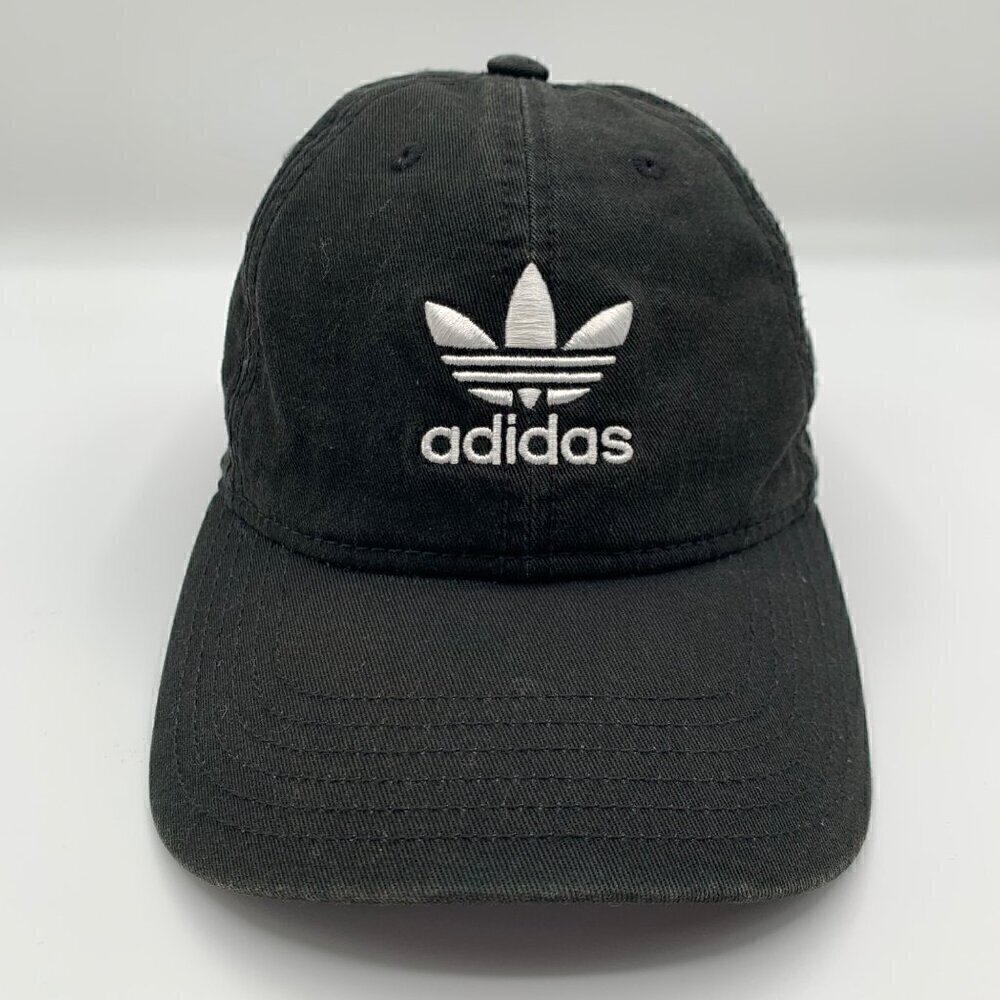 Adidas Womens Black White Relaxed Fit Adjustable Strapback Hat - Picture 2 of 5